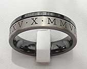 Two tone Roman numeral wedding ring