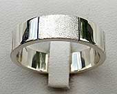 Size V Two Tone Silver Wedding Ring