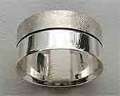 Two tone silver wedding ring