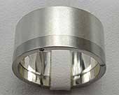 Diamond wedding ring in steel