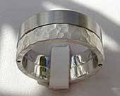 Men's two tone steel wedding ring