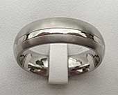 Two tone titanium wedding ring