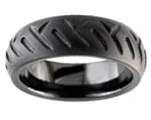Tyre tread style mens designer ring