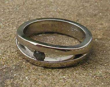 Unique black diamond titanium engagement ring