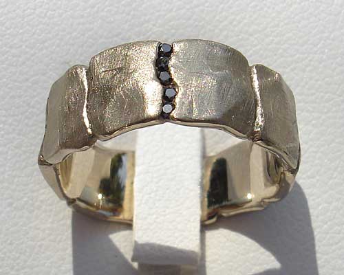 unique black diamond gold ring