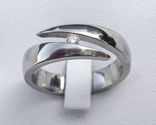 Unique diamond titanium engagement ring