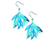Beautifully crafted fern leaf titanium drop earrings with cut-out centres