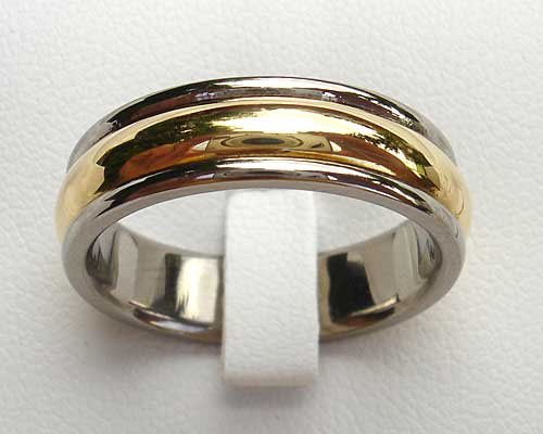 unique gold inlay titanium wedding ring