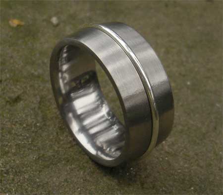 unique titanium and gold wedding ring