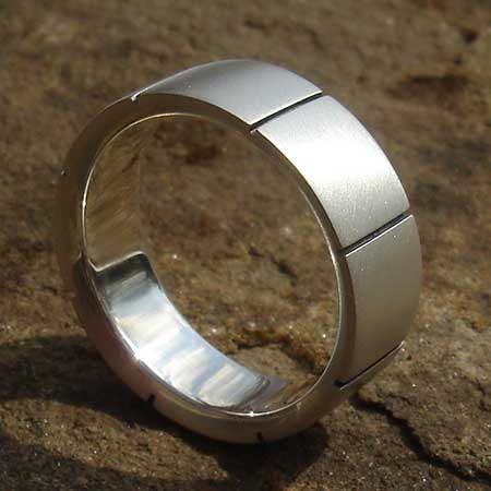 Unique mens sterling silver ring