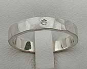 Unique silver diamond wedding ring