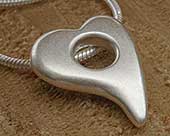 Unique silver heart necklace