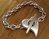 Unique silver heart bracelet