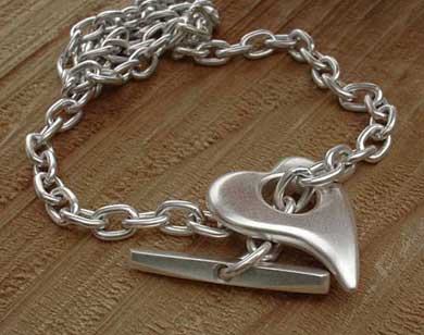 Unique sterling silver heart necklace