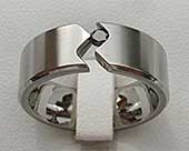 Unique titanium engagement ring