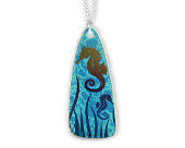 Unique and beautifully detailed titanium seahorse pendant