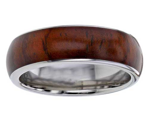 Unique titanium and wood ring