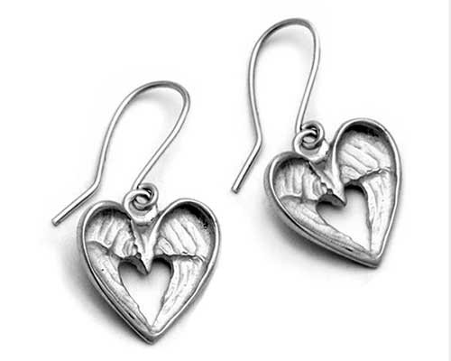 Unusual silver drop earrings