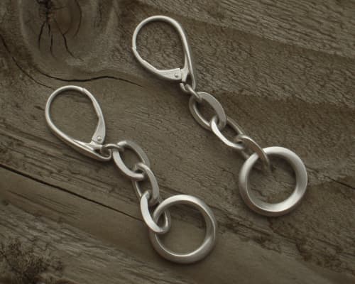 Unusual dangle silver earrings