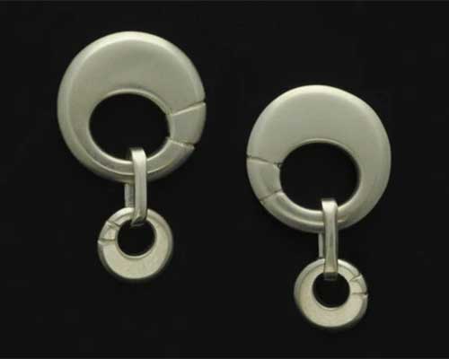 Unusual silver dangly earrings