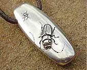 Unusual designer solid silver pendant