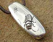 Unusual designer solid silver pendant
