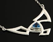 Unusual geometric silver necklace
