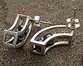 Unusual handmade silver earrings