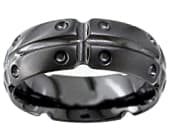 Unusual mens black designer ring