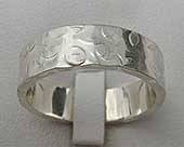 Unusual mens sterling silver ring