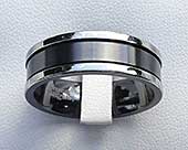 Unusual mens two tone wedding ring