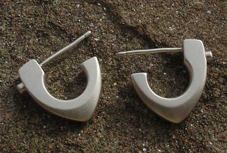 Unusual modern silver earrings