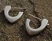Unusual modern silver earrings