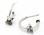 Unusual silver hoop earrings