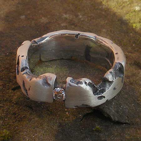 Unusual diamond engagement ring