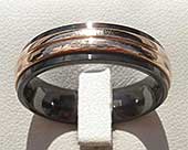 Unusual 9ct Rose Gold Inlaid Wedding Ring