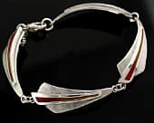 Unusual sculptural silver bracelet