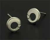 Unusual shaped silver stud earrings