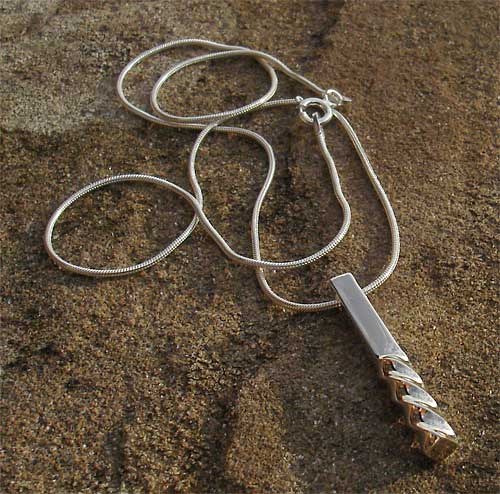 Unusual silver designer necklace