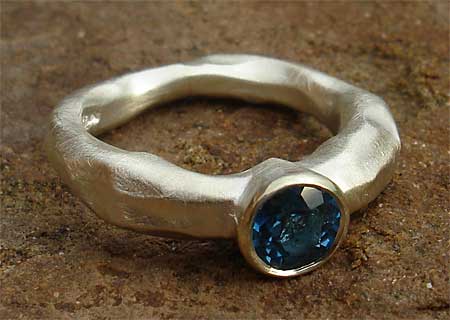 unusual silver engagement ring