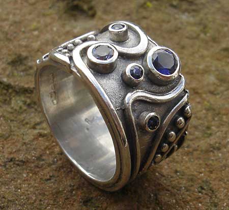 unusual silver gemstone ring
