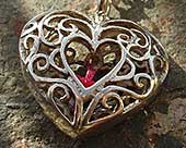 Unusual silver heart necklace