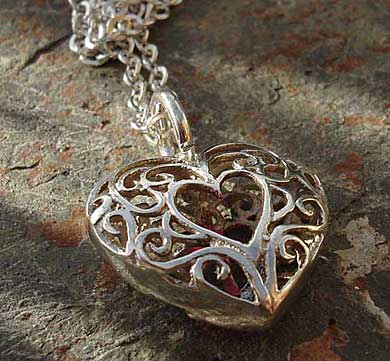 Unusual heart shaped necklace