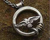 Unusual silver necklace for men