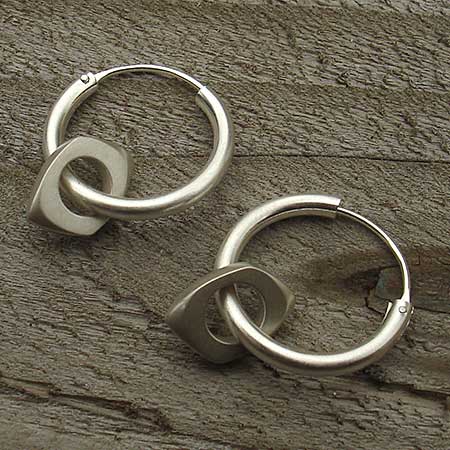 Unusual silver sleeper earrings