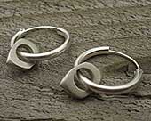 Unusual silver sleeper earrings