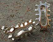 Unusual stud earrings in silver