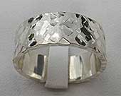 Unusual silver wedding ring