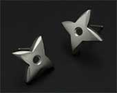 Unusual star silver stud earrings