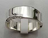 Unusual sterling silver ring for men